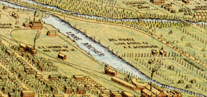 From Perspective Map of the City of Denver, Colorado ,1889 by Wellge, H. (Henry), American Pub. Co., 1889. Courtesy The Denver Public Library, Western History Collection, CG4314.D4 1889.W4