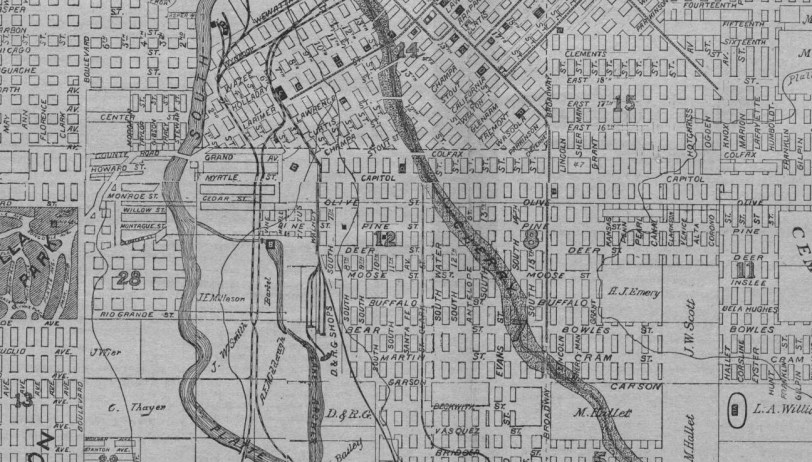 Latest Map of the City of Denver 1882 Zoom