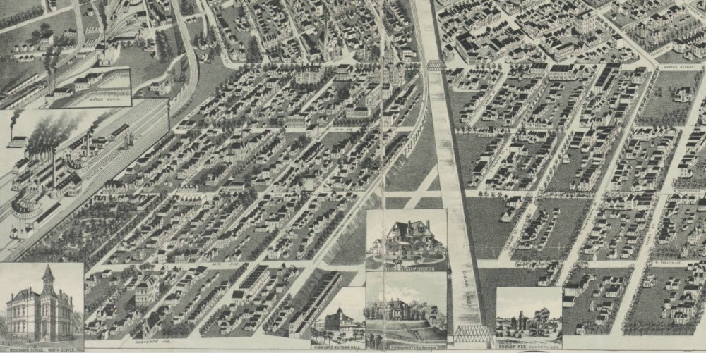 Perspective map of the city of Denver, Colo. 1889. Wellge, H. (Henry) Courtesy DPL, Western History Collection CG4314.D4 1889.W4