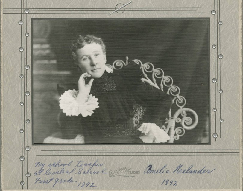 Portrait of Ms. Amelia Helander, teacher at Central Elementary 1892. Courtesy DPL Western History Collection, WH1990