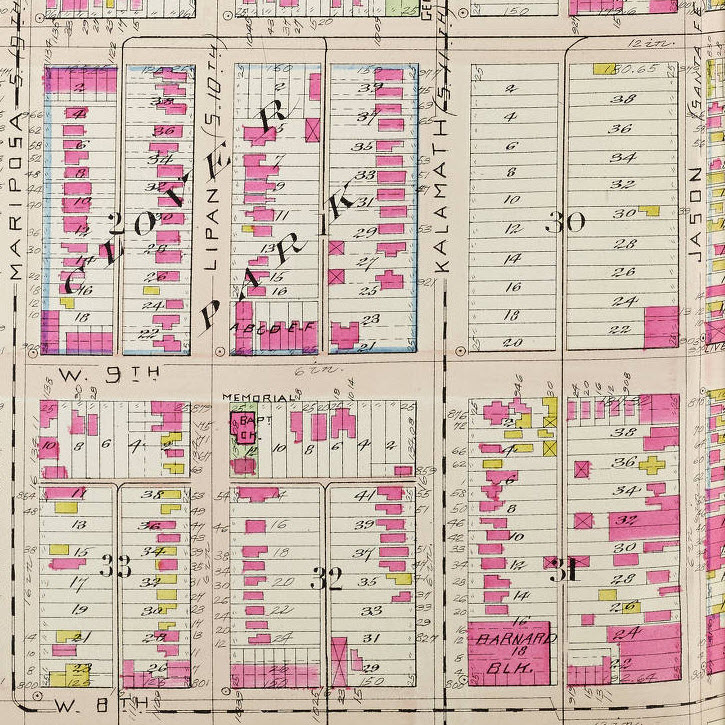 Kalamath and 8th, Baist's Atllas 1905 Plate 13