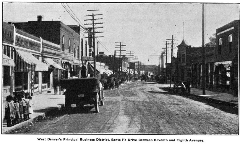 Santa Fe Drive 1913 from Denver Municipal Facts 1913 November 8. Courtesy DPL Western History Collection C352.078883 D4373muX2