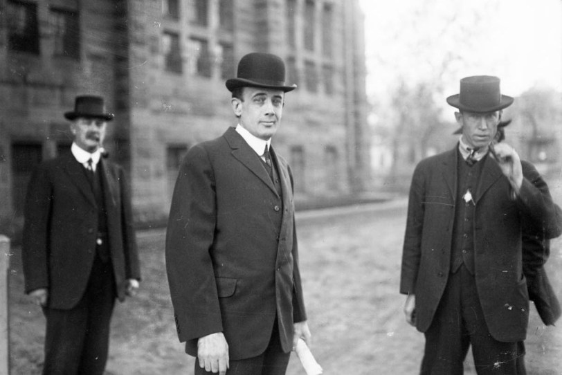 Trio in front of Denver County Jail 1915, Courtesy DPL Western History Collection Rh-1446